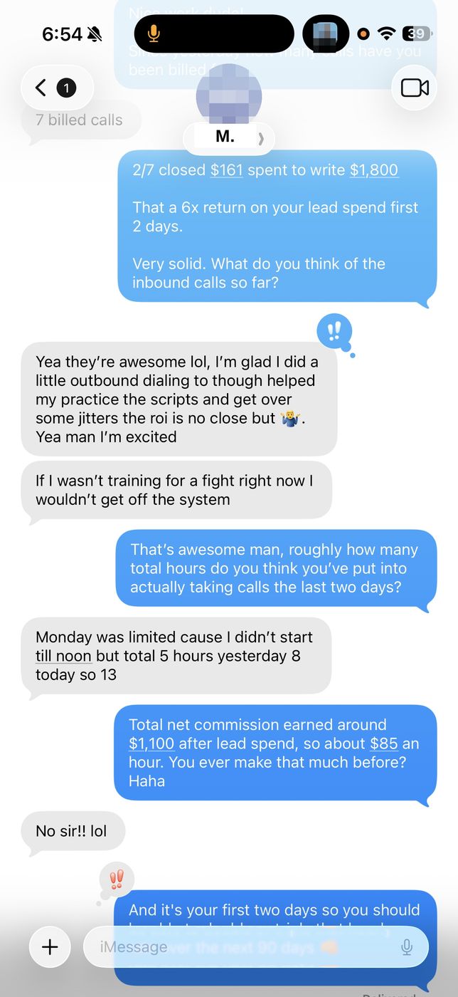 Screenshot shared by a Kairos agent