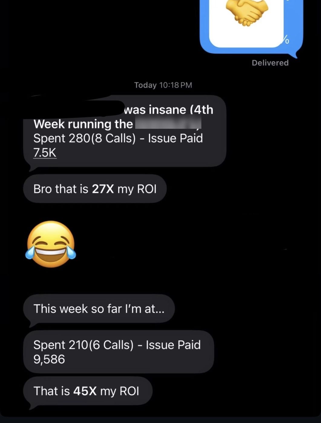 Screenshot shared by a Kairos agent